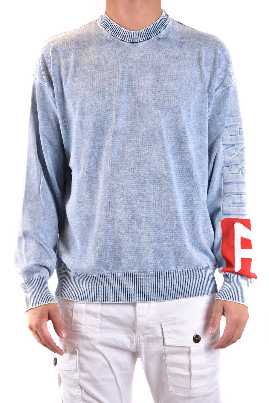 DIESEL  Maglione Diesel Blu Cielo in Cotone 100% Uomo Offerta Pasqua