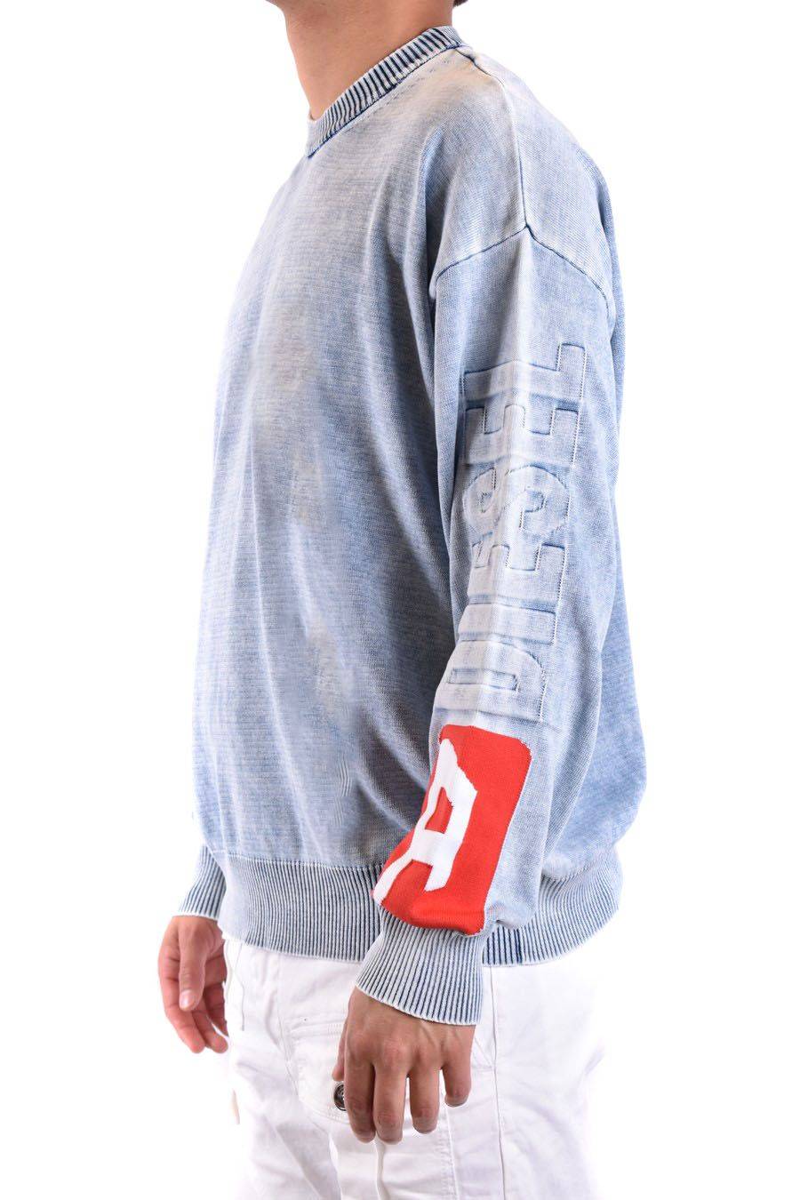 DIESEL  Maglione Diesel Blu Cielo in Cotone 100% Uomo Offerta Pasqua