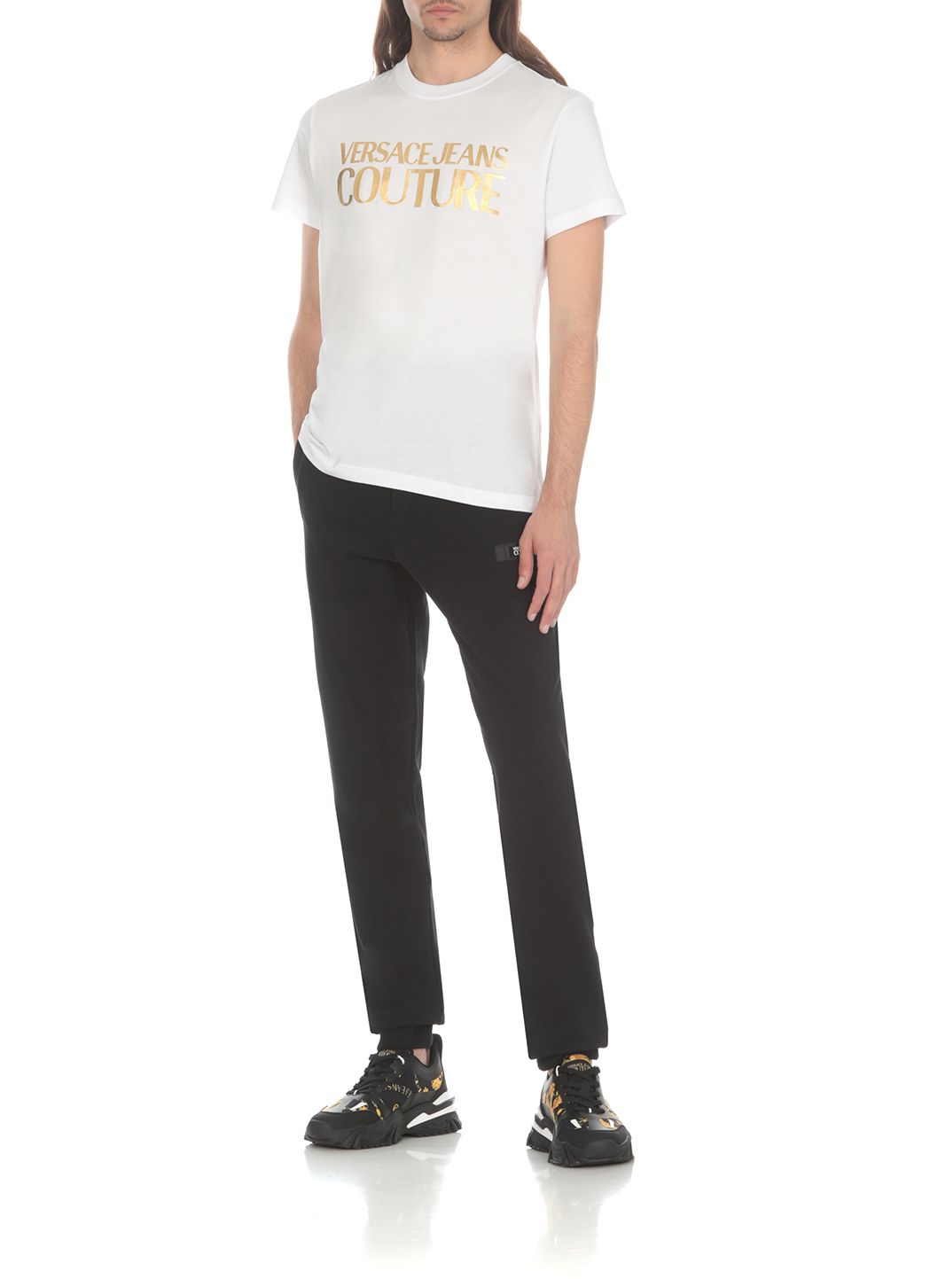VERSACE JEANS COUTURE  Pantaloni da Uomo Versace Jeans Couture in Cotone Nero Latest fashion