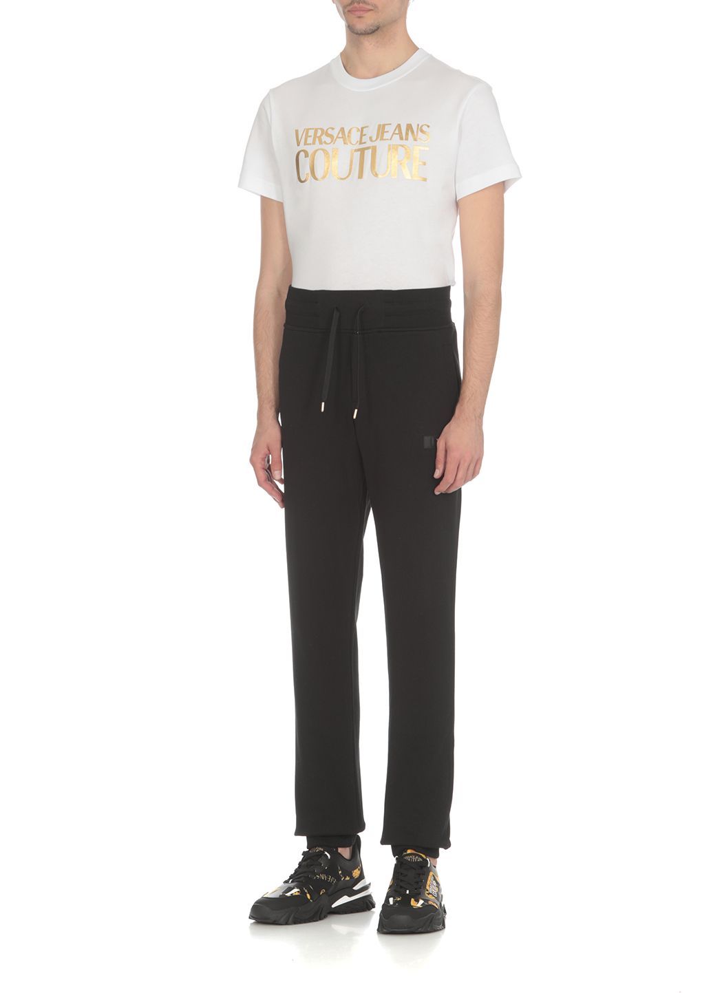 VERSACE JEANS COUTURE  Pantaloni da Uomo Versace Jeans Couture in Cotone Nero Latest fashion