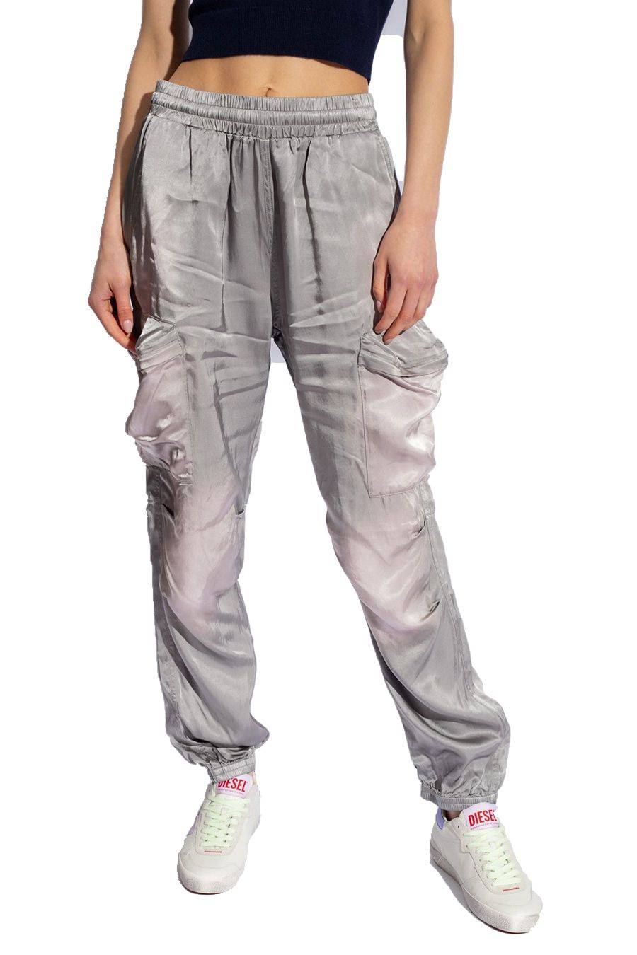 DIESEL  Pantaloni Donna Diesel Argento in Poliestere A12841 Grandi sconti