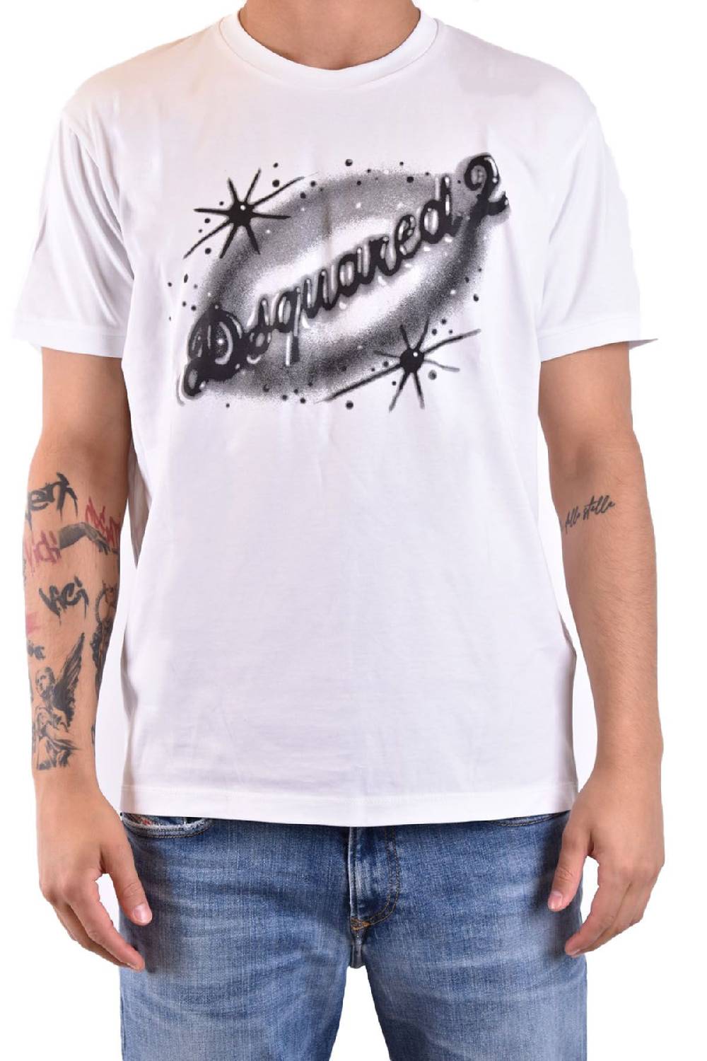 DSQUARED2  T-Shirt da Uomo DSQUARED2 in Cotone Bianco Bestseller