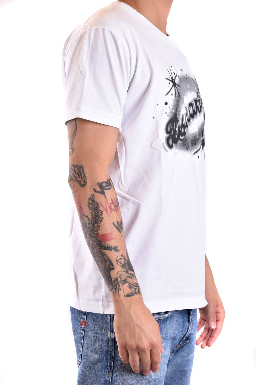 DSQUARED2  T-Shirt da Uomo DSQUARED2 in Cotone Bianco Bestseller