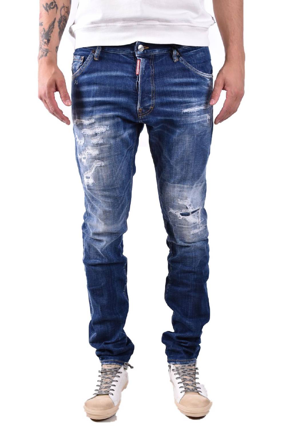 DSQUARED2  Jeans Blu Elasticizzati Uomo DSQUARED2 S71LB1365 Comprane uno, ottenene uno gratis