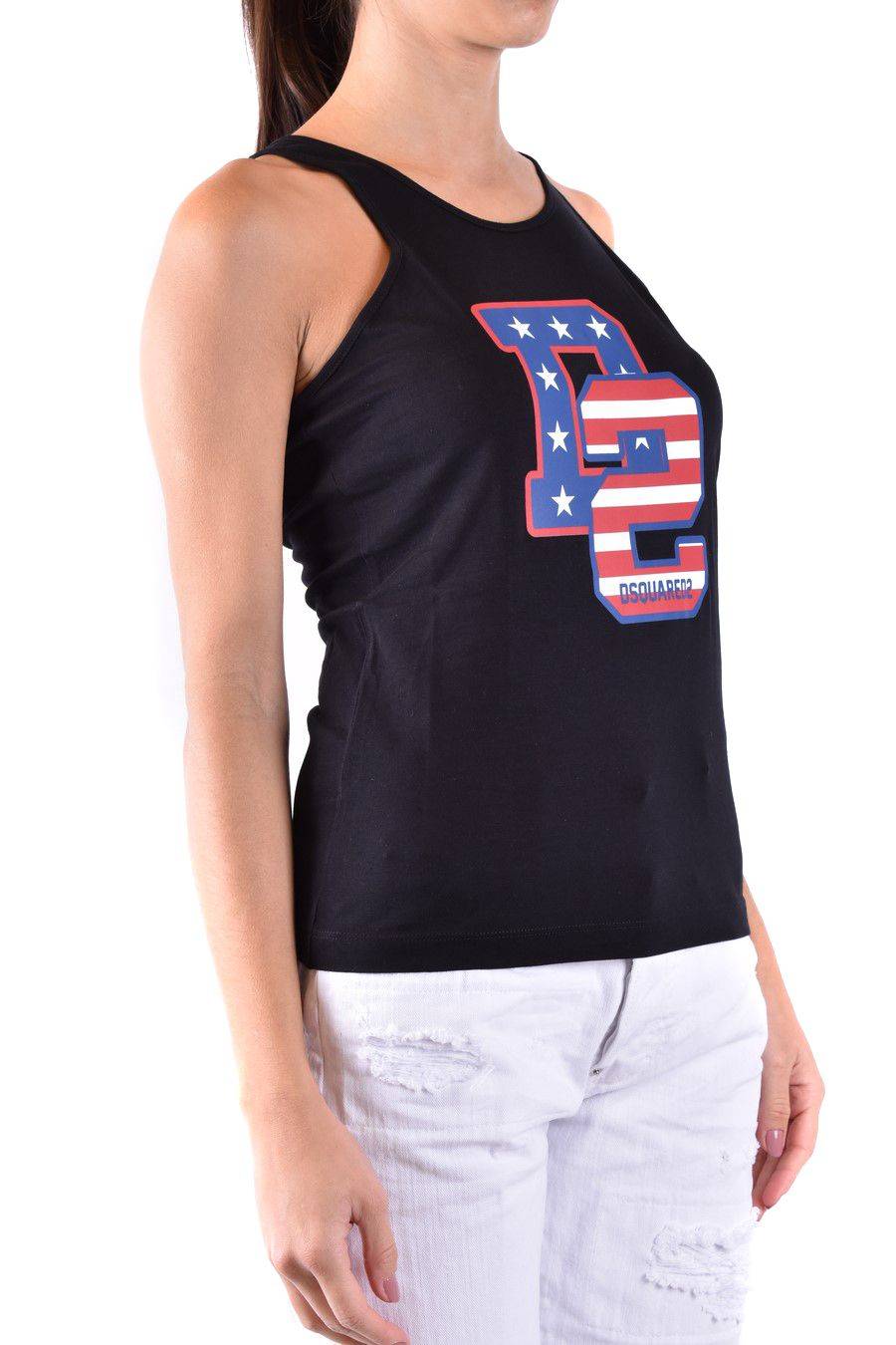 DSQUARED2  Top in Cotone Nero DSQUARED2 da Donna Prezzo basso