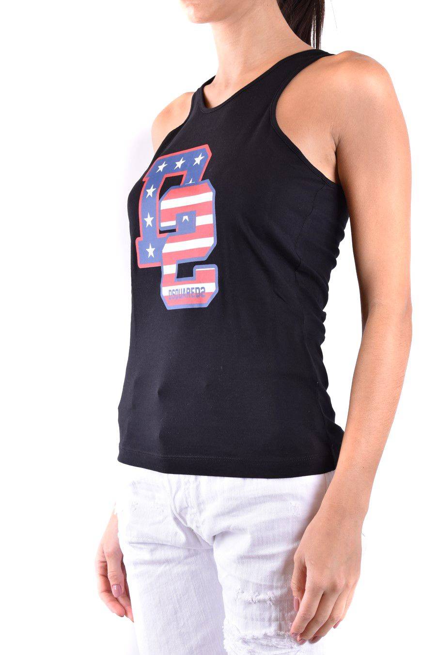 DSQUARED2  Top in Cotone Nero DSQUARED2 da Donna Prezzo basso