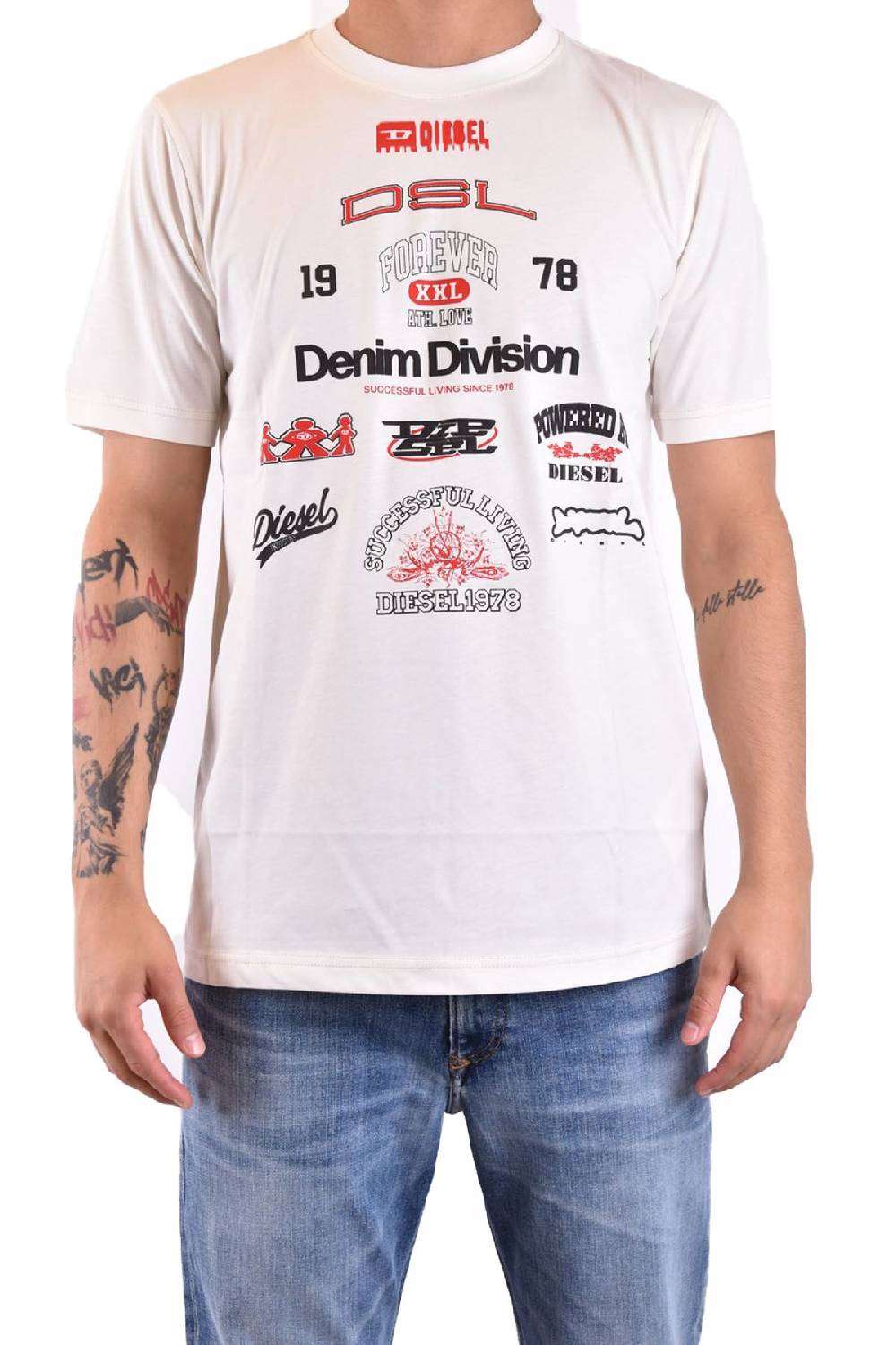 DIESEL  T-Shirt Cotone Bianco Uomo Diesel A13284 Ritorno libero