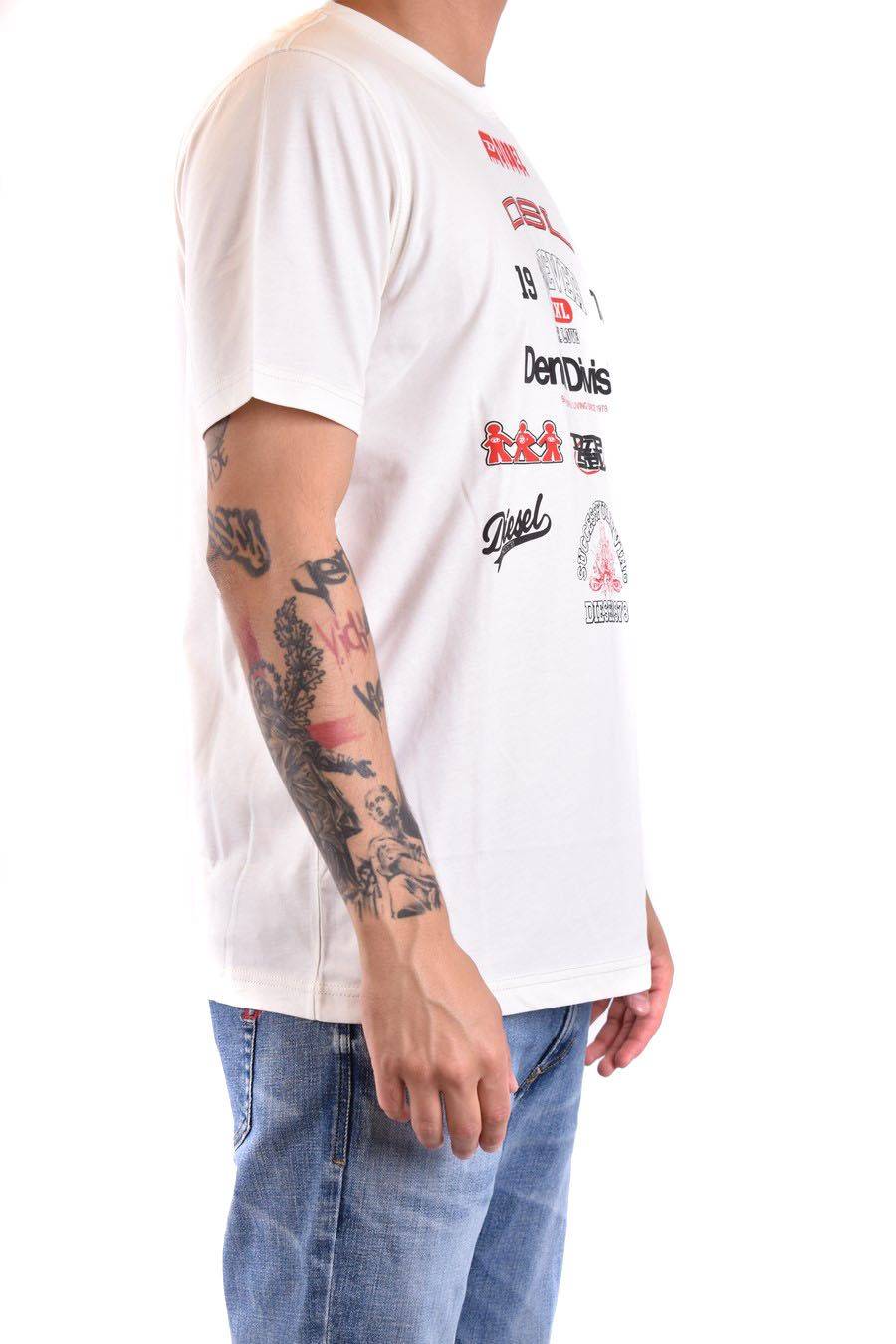 DIESEL  T-Shirt Cotone Bianco Uomo Diesel A13284 Ritorno libero