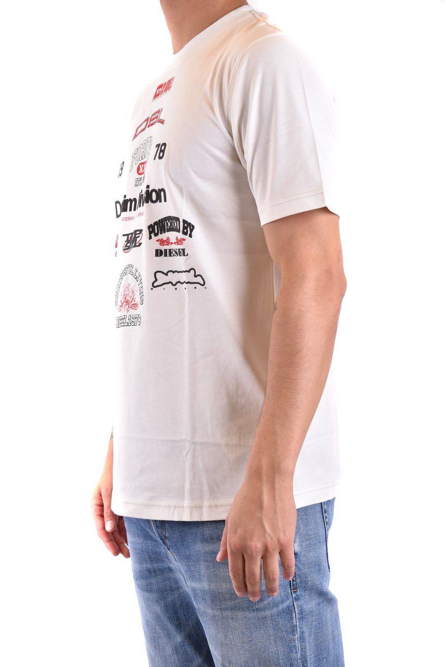 DIESEL  T-Shirt Cotone Bianco Uomo Diesel A13284 Ritorno libero