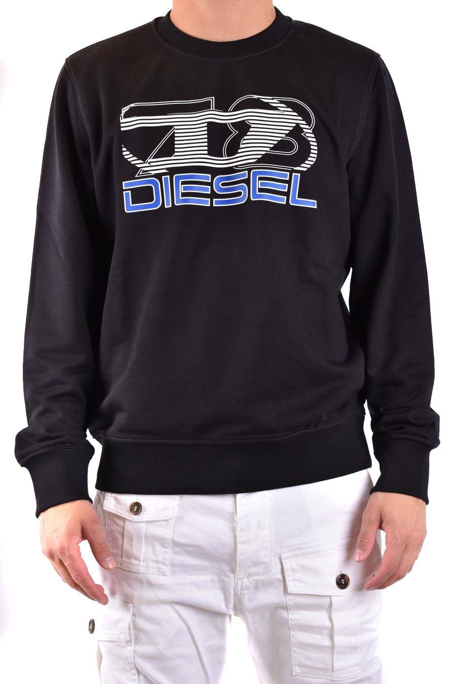 DIESEL  Felpa di Cotone Nera Uomo DIESEL A12508 Latest stili