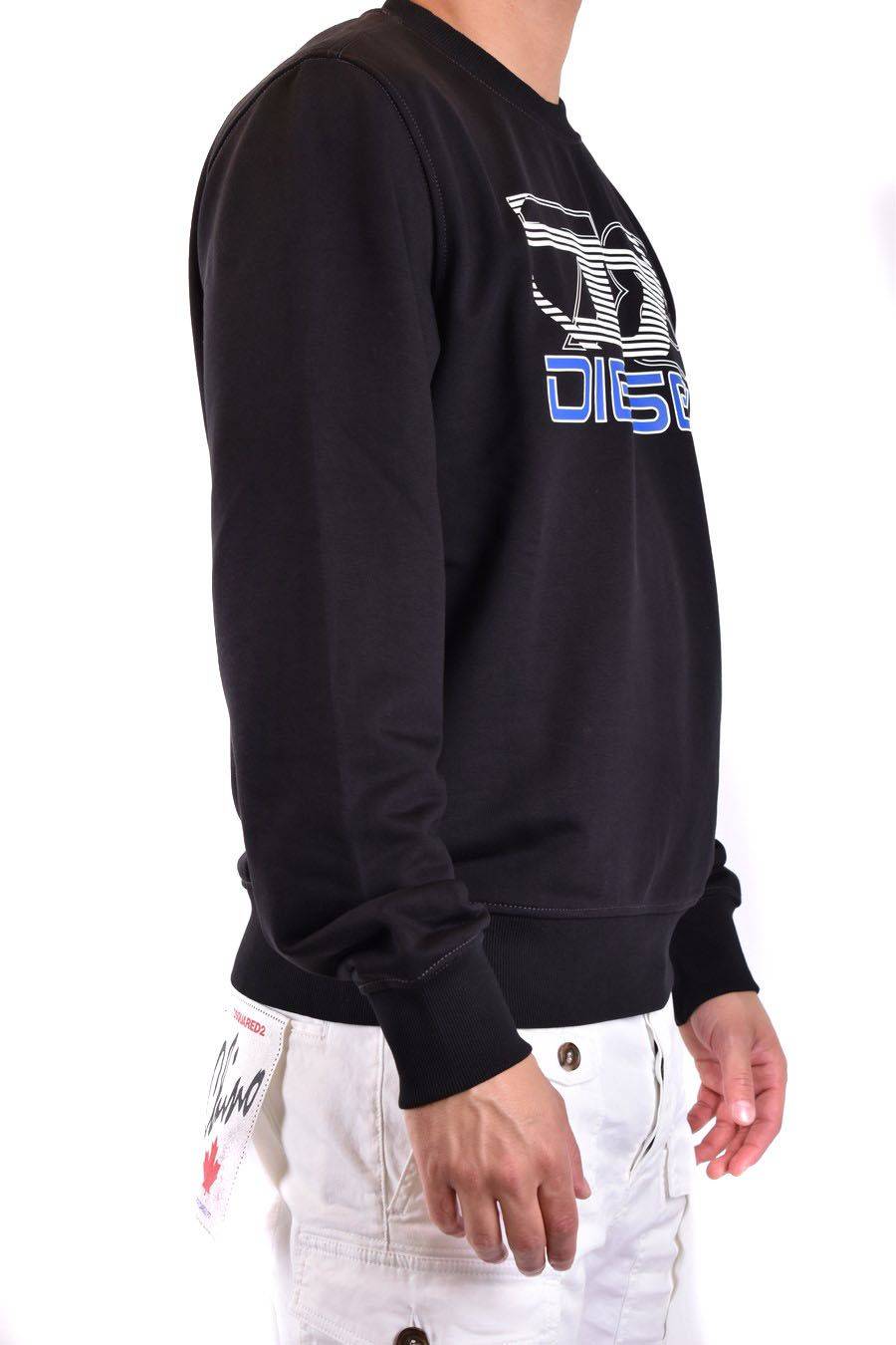 DIESEL  Felpa di Cotone Nera Uomo DIESEL A12508 Latest stili