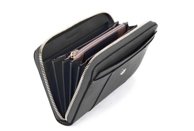 PIQUADRO  Portafoglio Donna in Pelle Nero PIQUADRO - Accessorio Elegante Ultimi due giorni