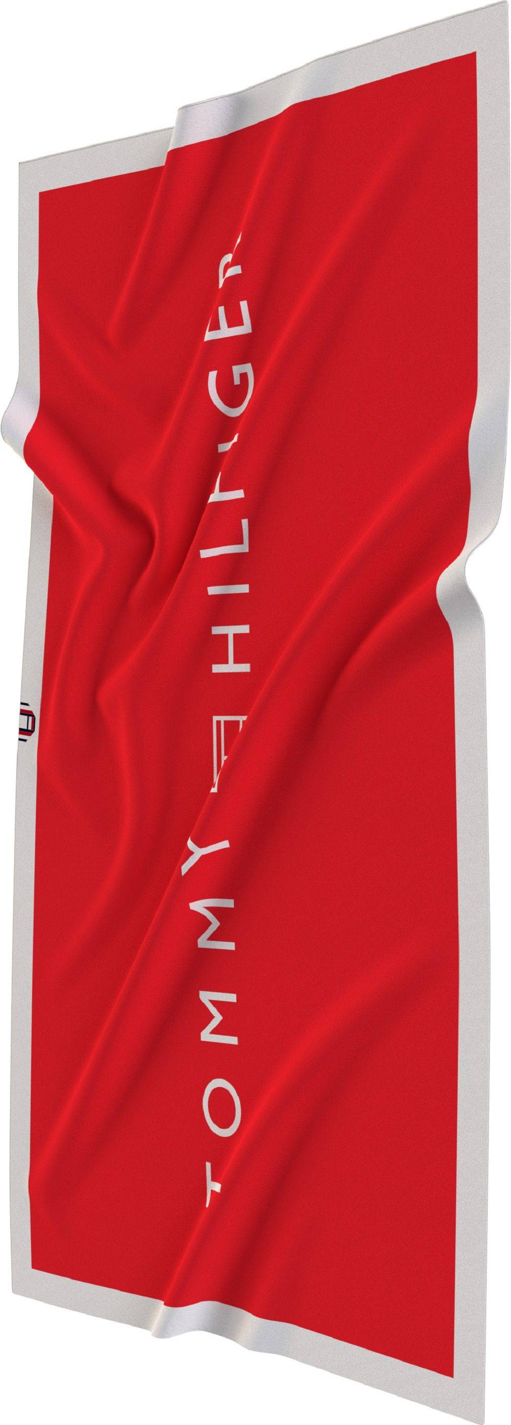 TOMMY HILFIGER  Telo Mare Rosso in Cotone Tommy Hilfiger Ultimo giorno