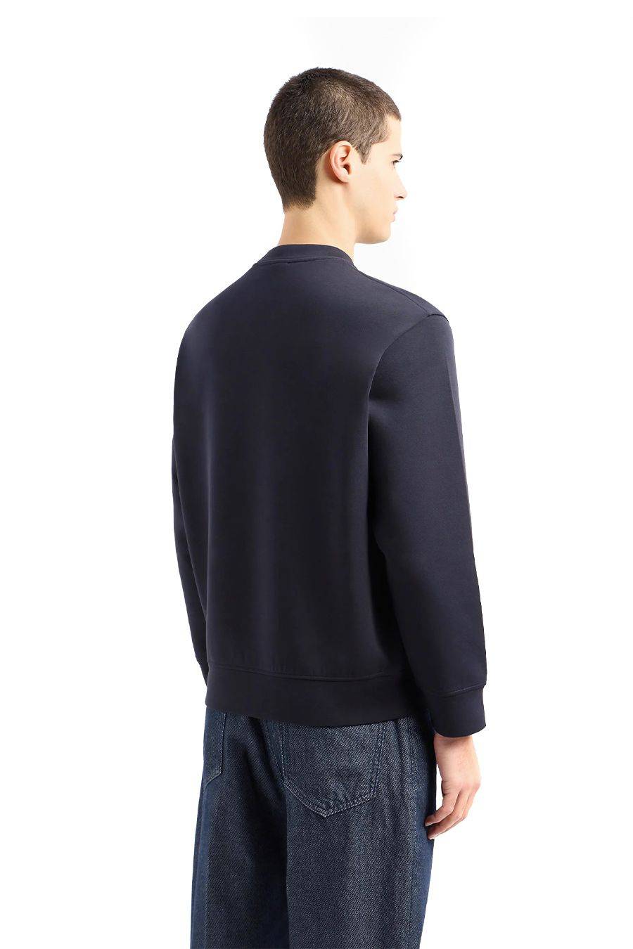 EMPORIO ARMANI  Felpa da Uomo Emporio Armani in Cotone Misto Azzurro Cielo Offerta speciale della fabbrica