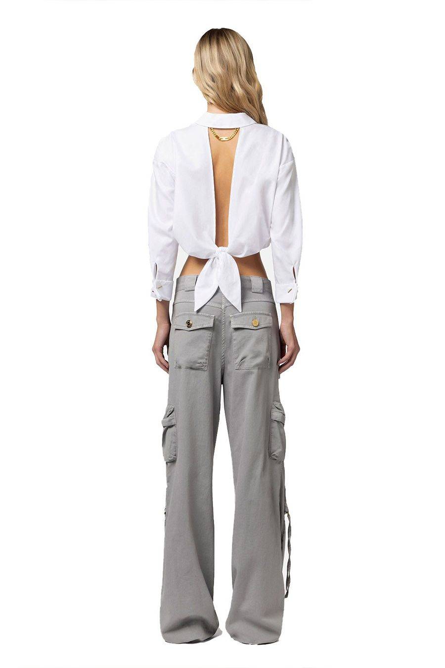 ELISABETTA FRANCHI  Camicia Bianca in Cotone di Elisabetta Franchi per Donna Nuovo
