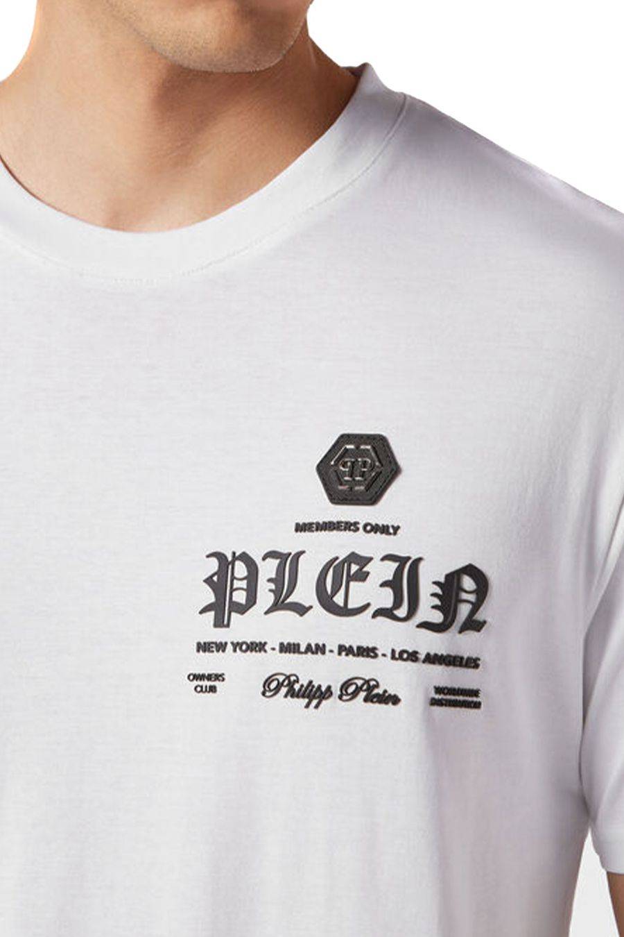 PHILIPP PLEIN  T-Shirt Uomo Philipp Plein Cotone Bianco MTK6842 Vendita