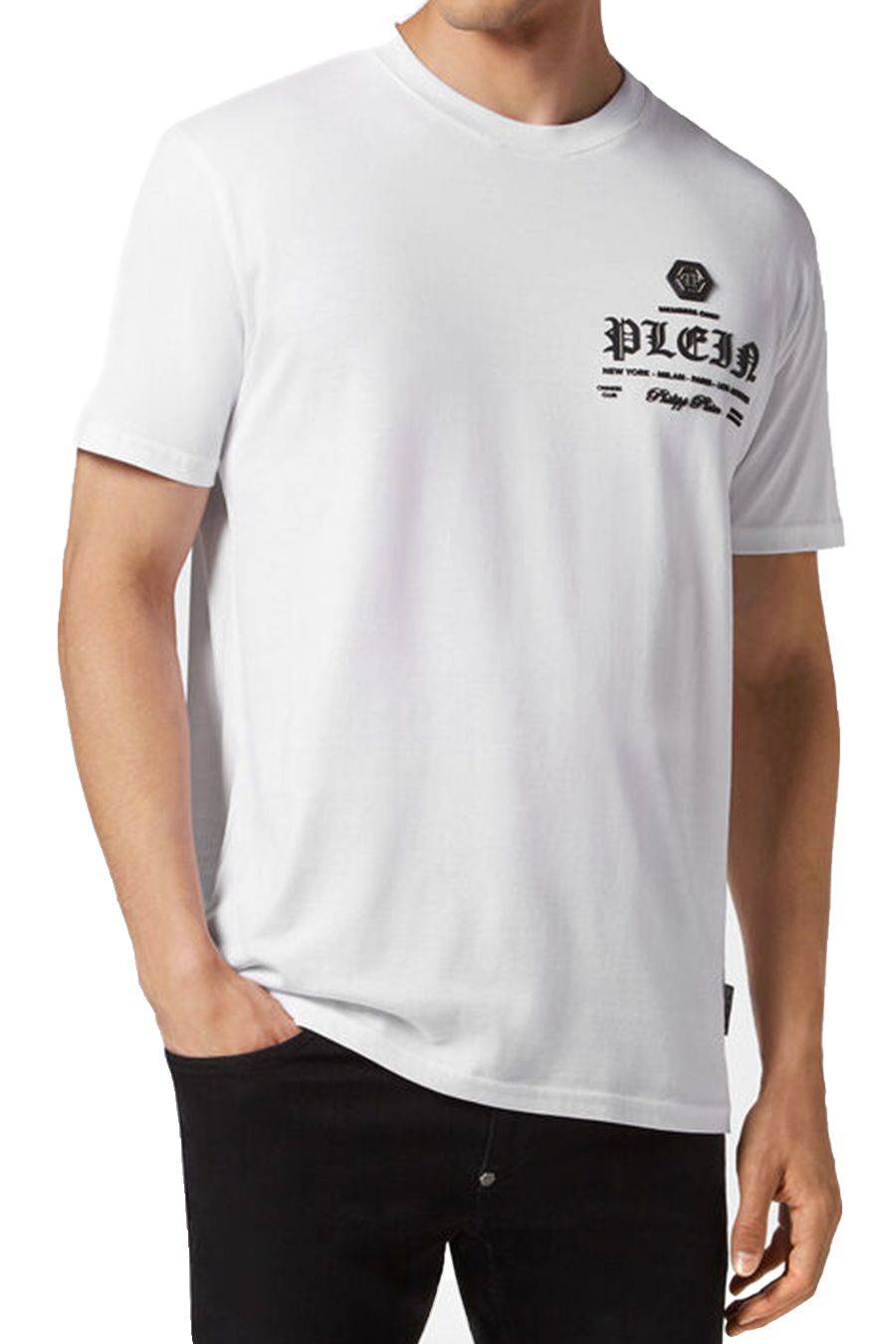 PHILIPP PLEIN  T-Shirt Uomo Philipp Plein Cotone Bianco MTK6842 Vendita