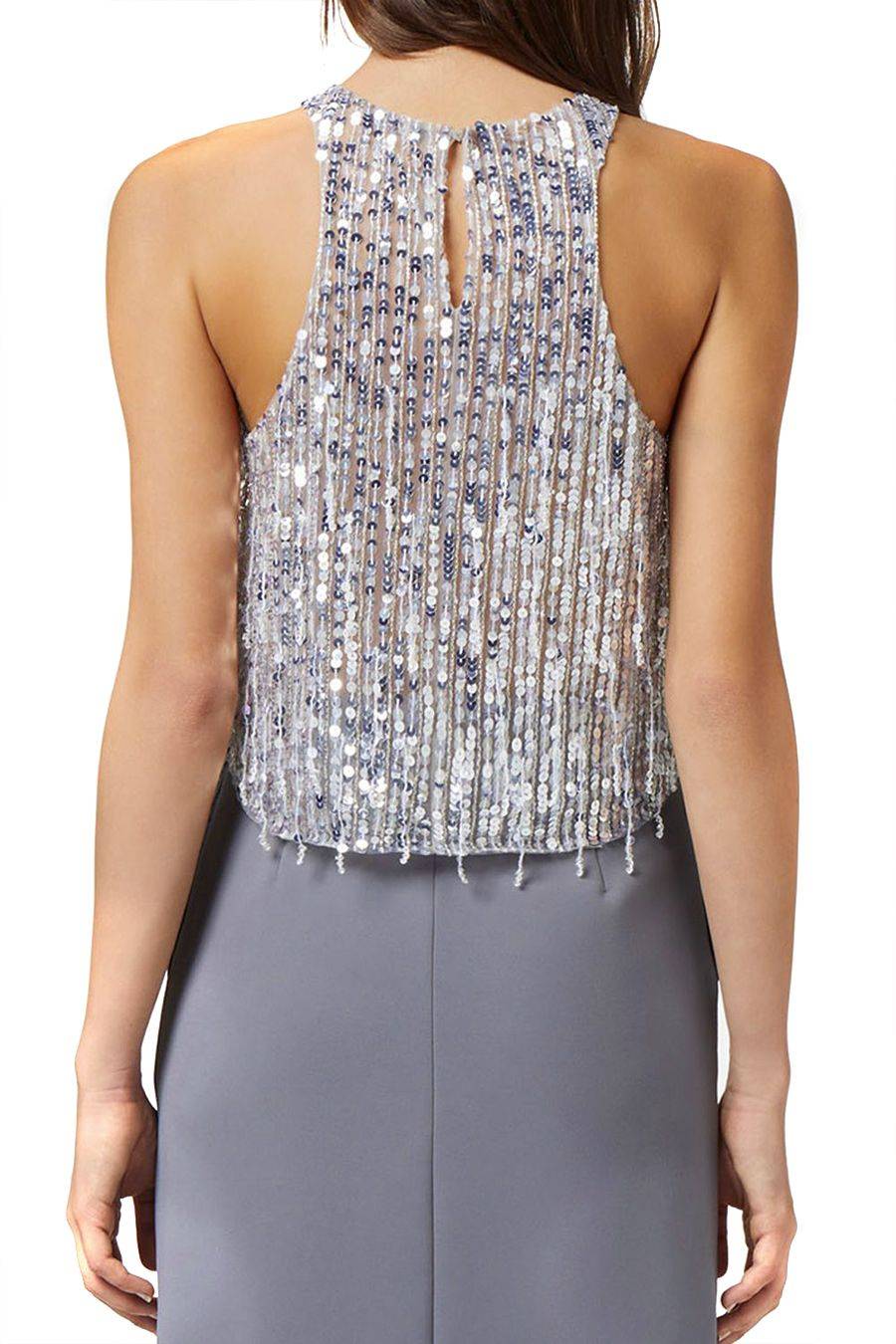 ELISABETTA FRANCHI  Blusa Argento Elisabetta Franchi - Top Poliestere Donna 100% Affare Del Giorno