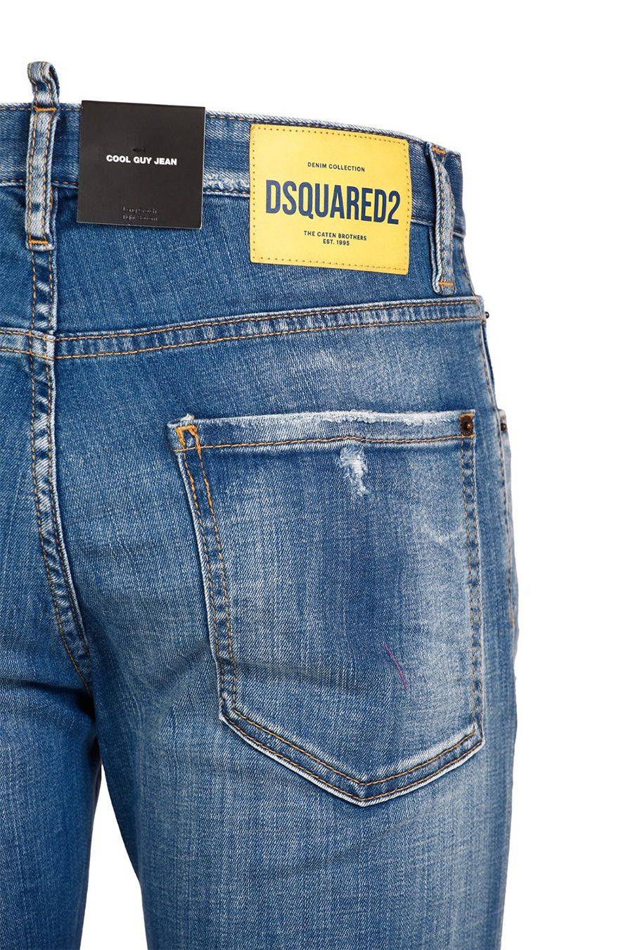 DSQUARED2  Jeans Slim Fit Blu in Cotone Elasticizzato DSQUARED2 da Uomo Sconto