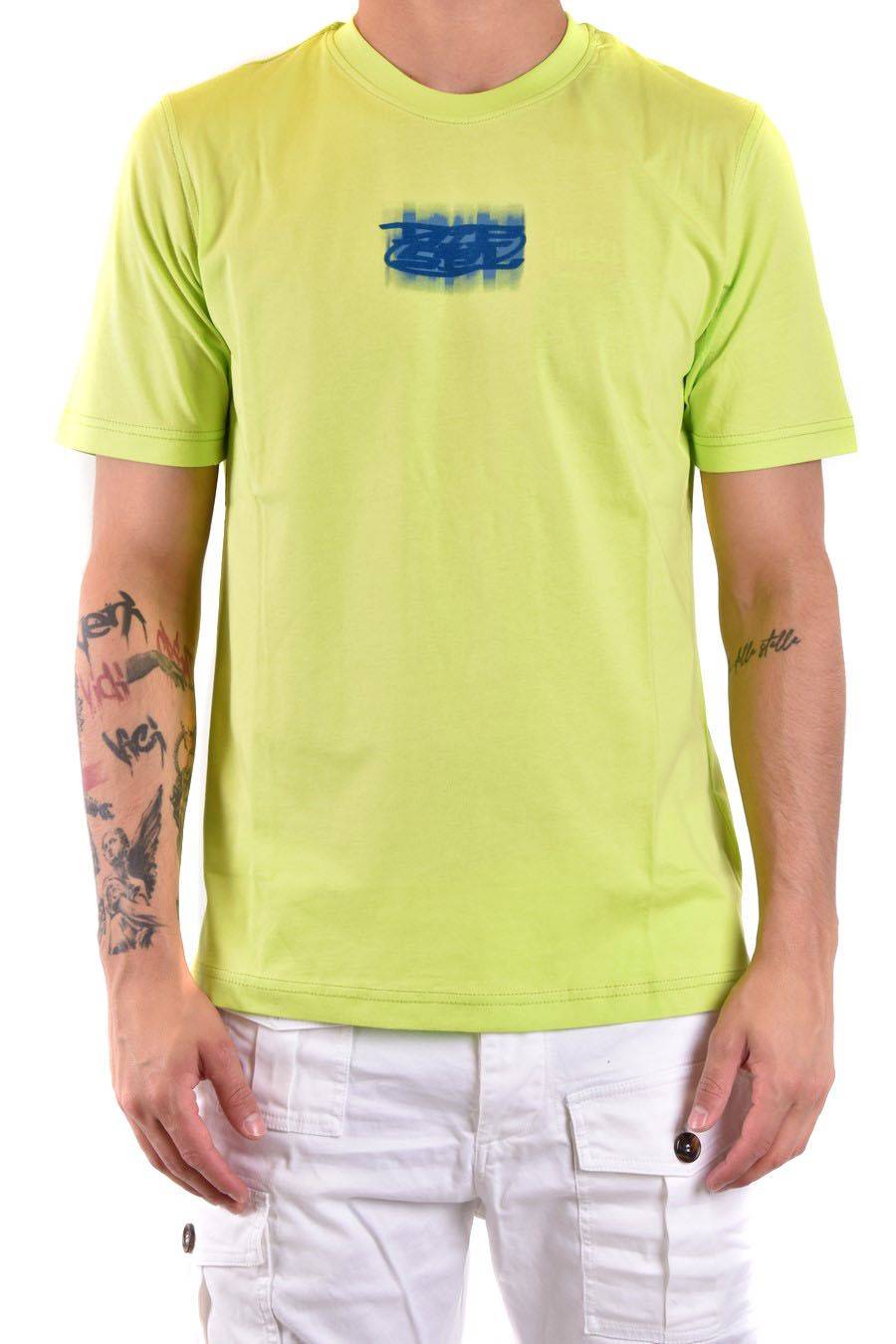DIESEL  T-Shirt di Cotone Gialla Uomo Diesel A12271 0GRAI5KB Online