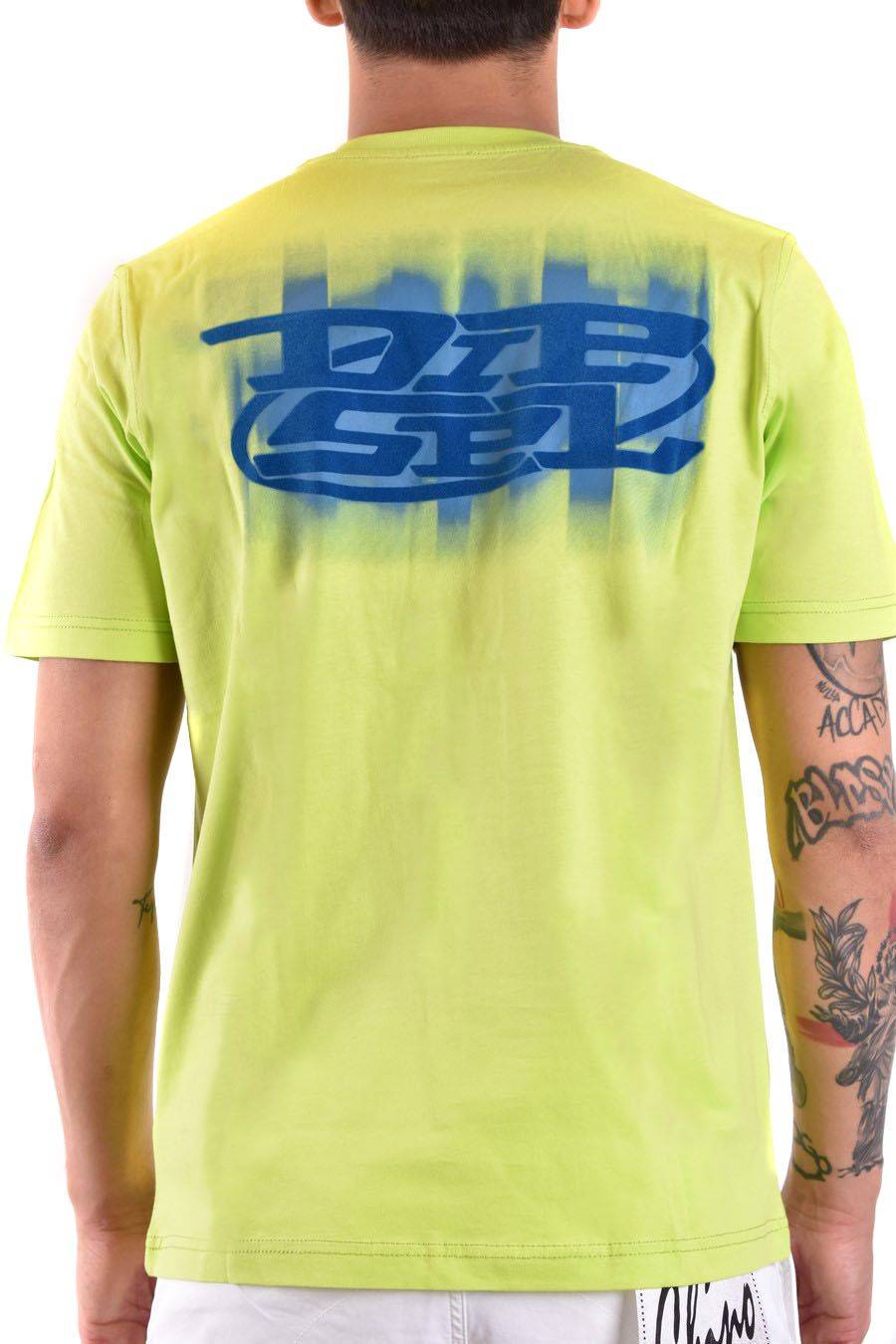 DIESEL  T-Shirt di Cotone Gialla Uomo Diesel A12271 0GRAI5KB Online