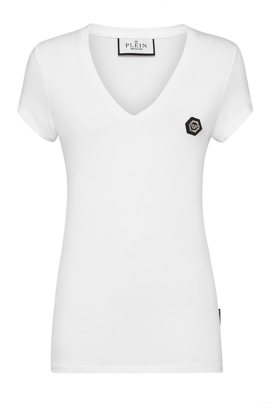 PHILIPP PLEIN  T-Shirt Bianca in Cotone da Donna PHILIPP PLEIN Saldi Di Fabbrica