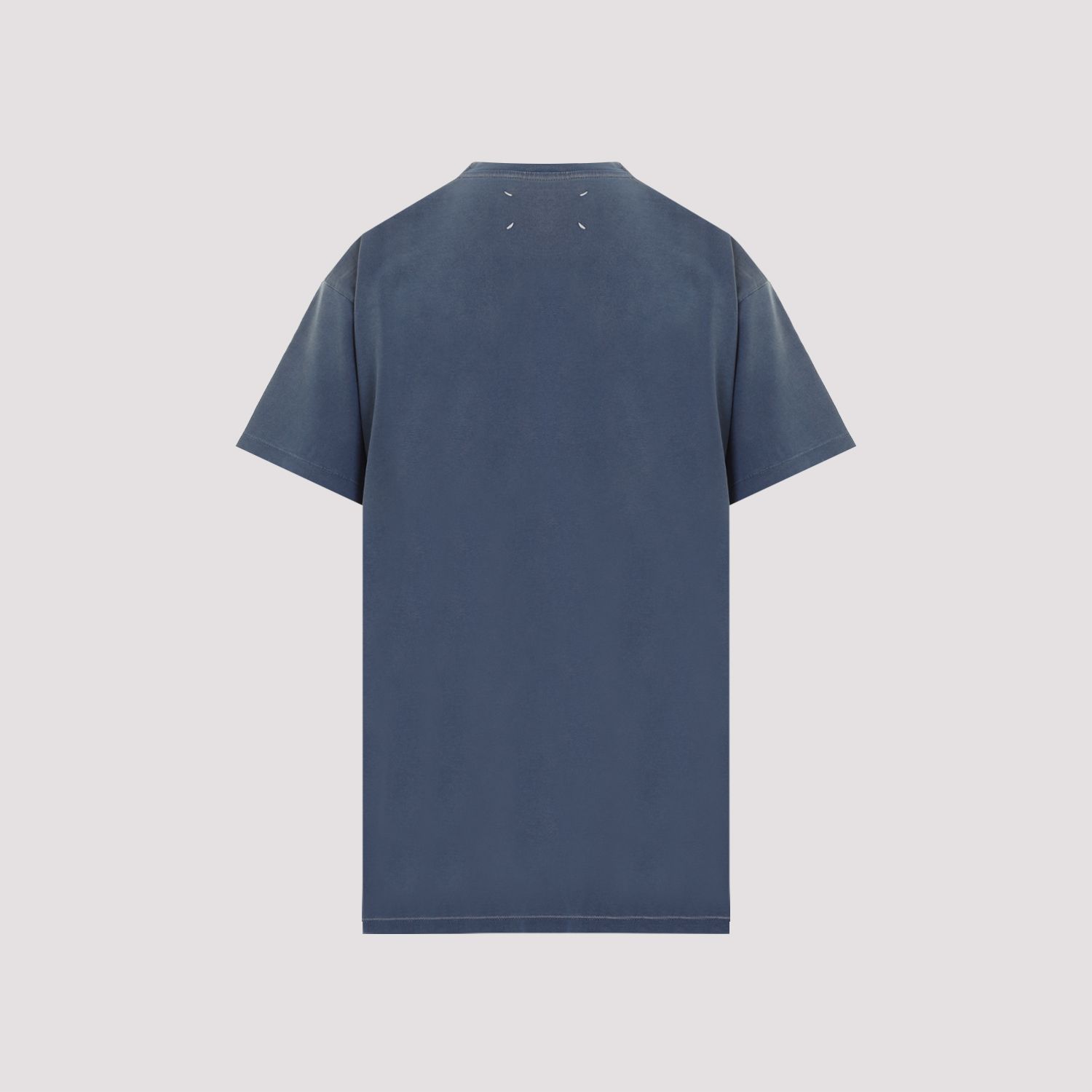 MAISON MARGIELA  T-Shirt di Cotone Blu Effetto Usato Maison Margiela Donna In Saldo