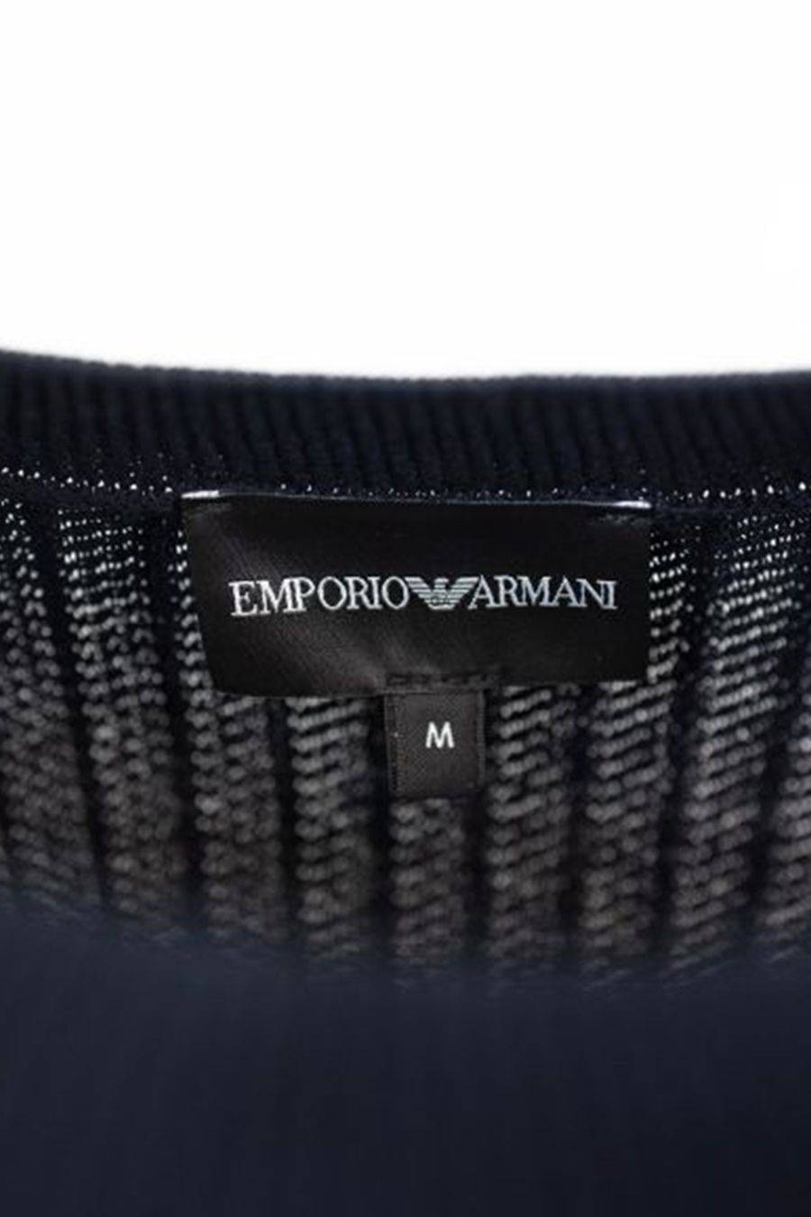 EMPORIO ARMANI  Maglione di Cotone Azzurro Cielo Emporio Armani Uomo Nuova
