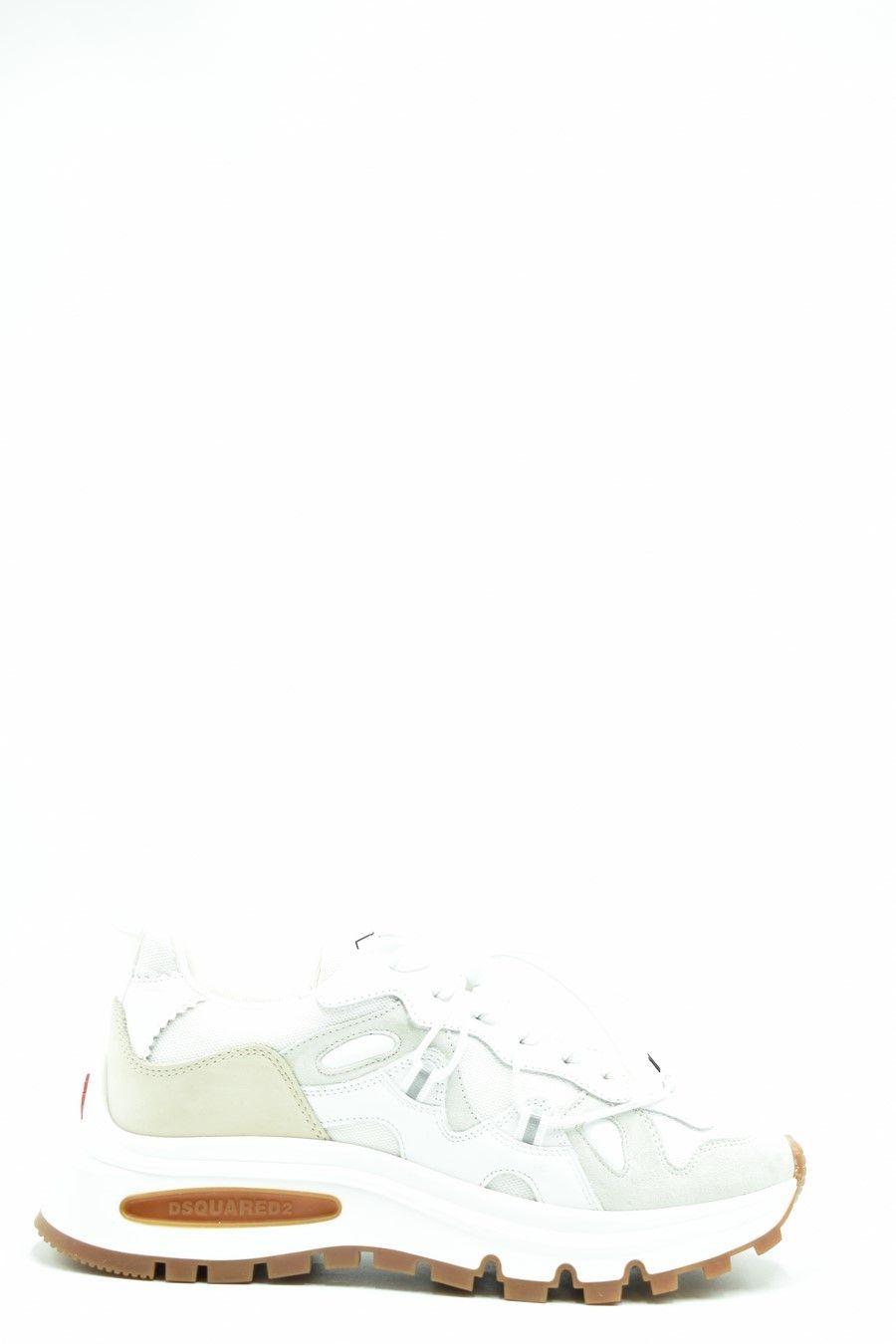 DSQUARED2  Sneakers Donna DSQUARED2 in Pelle Bianca Offerta Pasqua