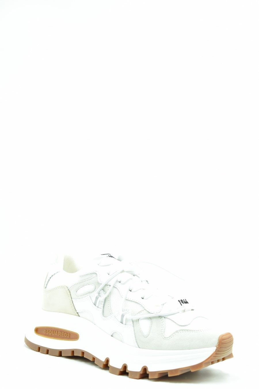 DSQUARED2  Sneakers Donna DSQUARED2 in Pelle Bianca Offerta Pasqua