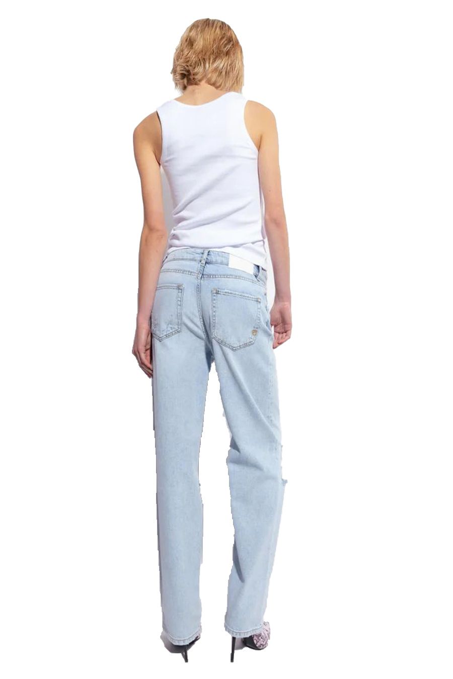 PINKO  Maglia PINKO in Cotone Elasticizzato Bianco - Top Donna Offerta temporanea