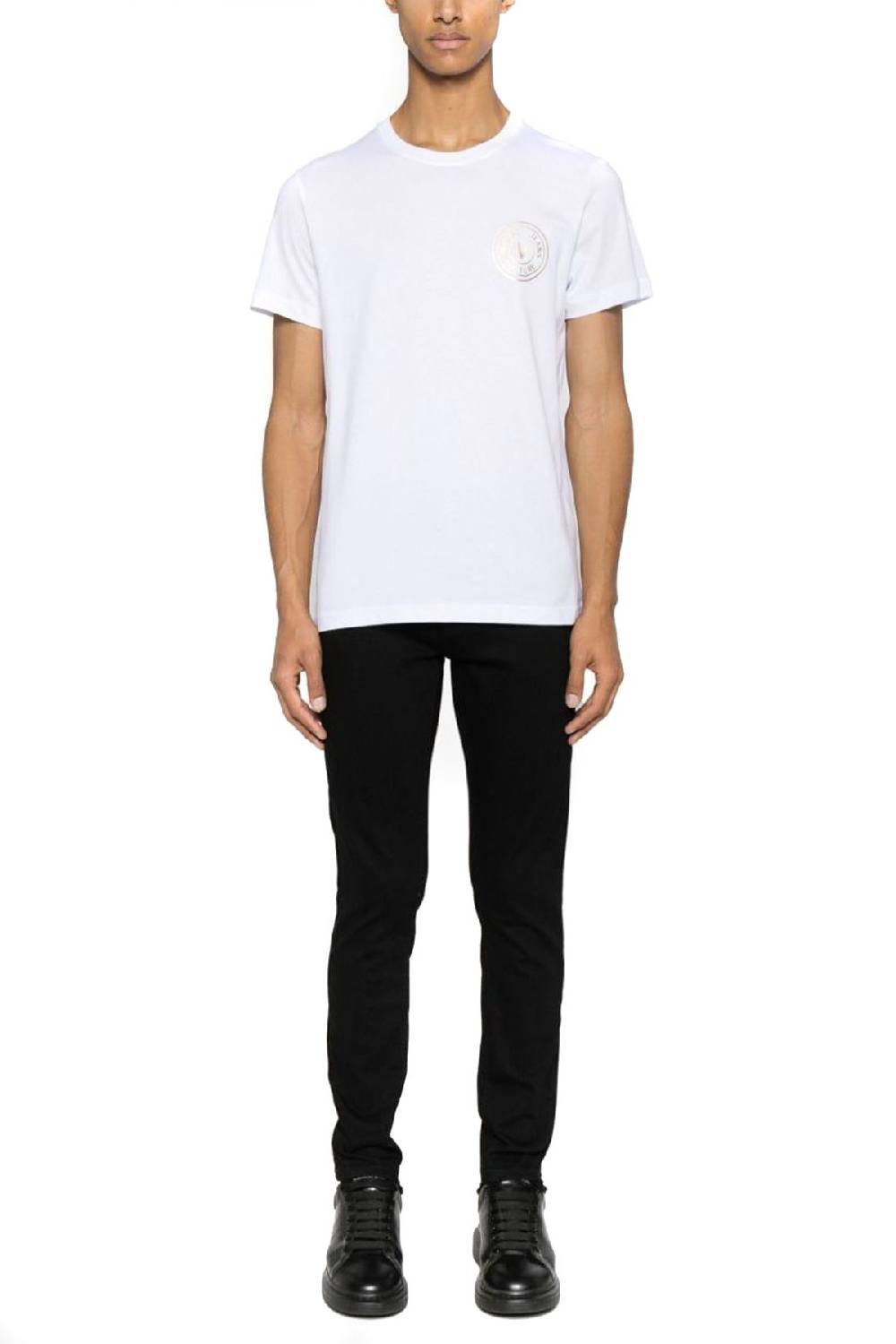 VERSACE JEANS COUTURE  T-Shirt Uomo Cotone Bianco Versace Jeans Couture Super Saving Price