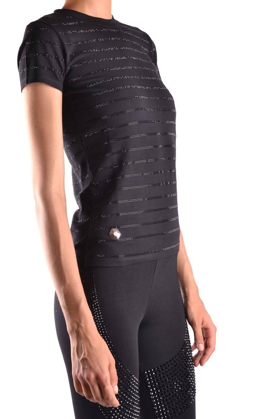 PHILIPP PLEIN  T-shirt Nera in Cotone Elasticizzato Philipp Plein Donna Fino al 55% di sconto
