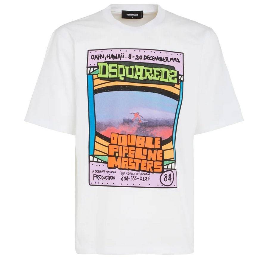 DSQUARED2  T-Shirt Uomo in Cotone Bianco DSQUARED2 Solo un giorno rimasto