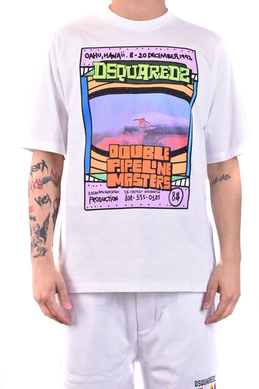 DSQUARED2  T-Shirt Uomo in Cotone Bianco DSQUARED2 Solo un giorno rimasto