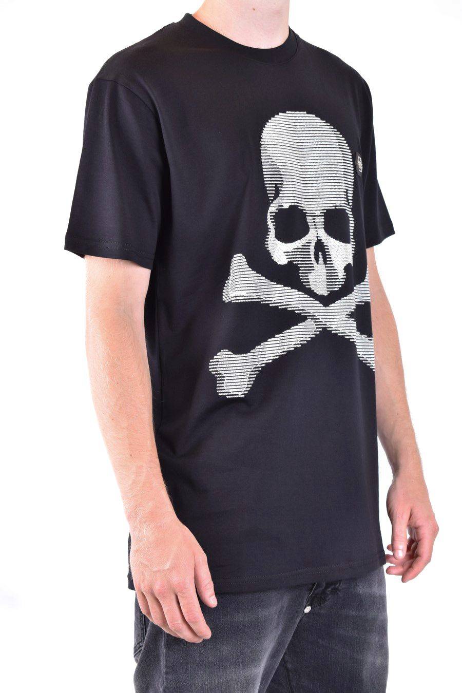 PHILIPP PLEIN  T-Shirt Nera in Cotone Philipp Plein Uomo 50% di sconto con spedizione gratuita