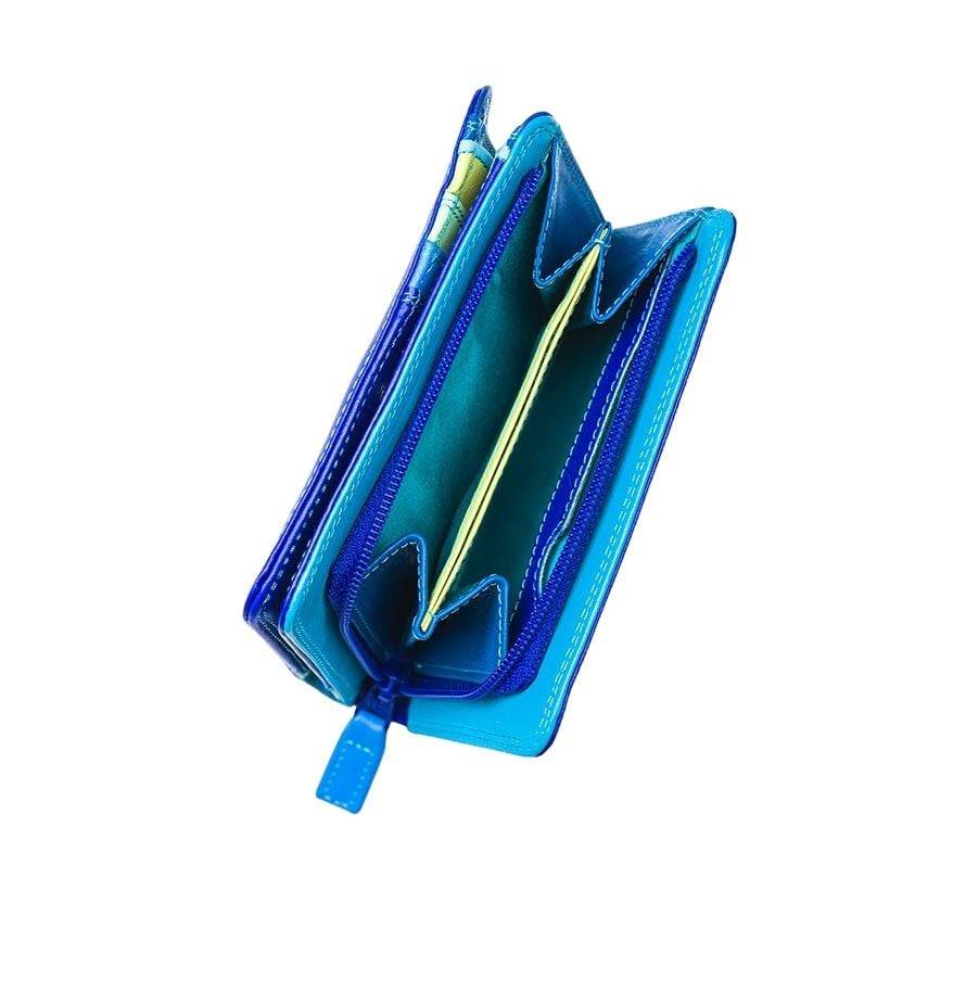 MYWALIT  Portafoglio in Pelle con Zip Medium Mywalit in Blu China Officina