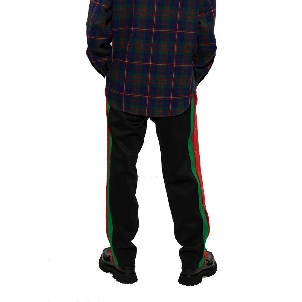 GUCCI  Pantaloni Sportivi GUCCI Neri in Neoprene con Righe per Uomo Promozione Limitata