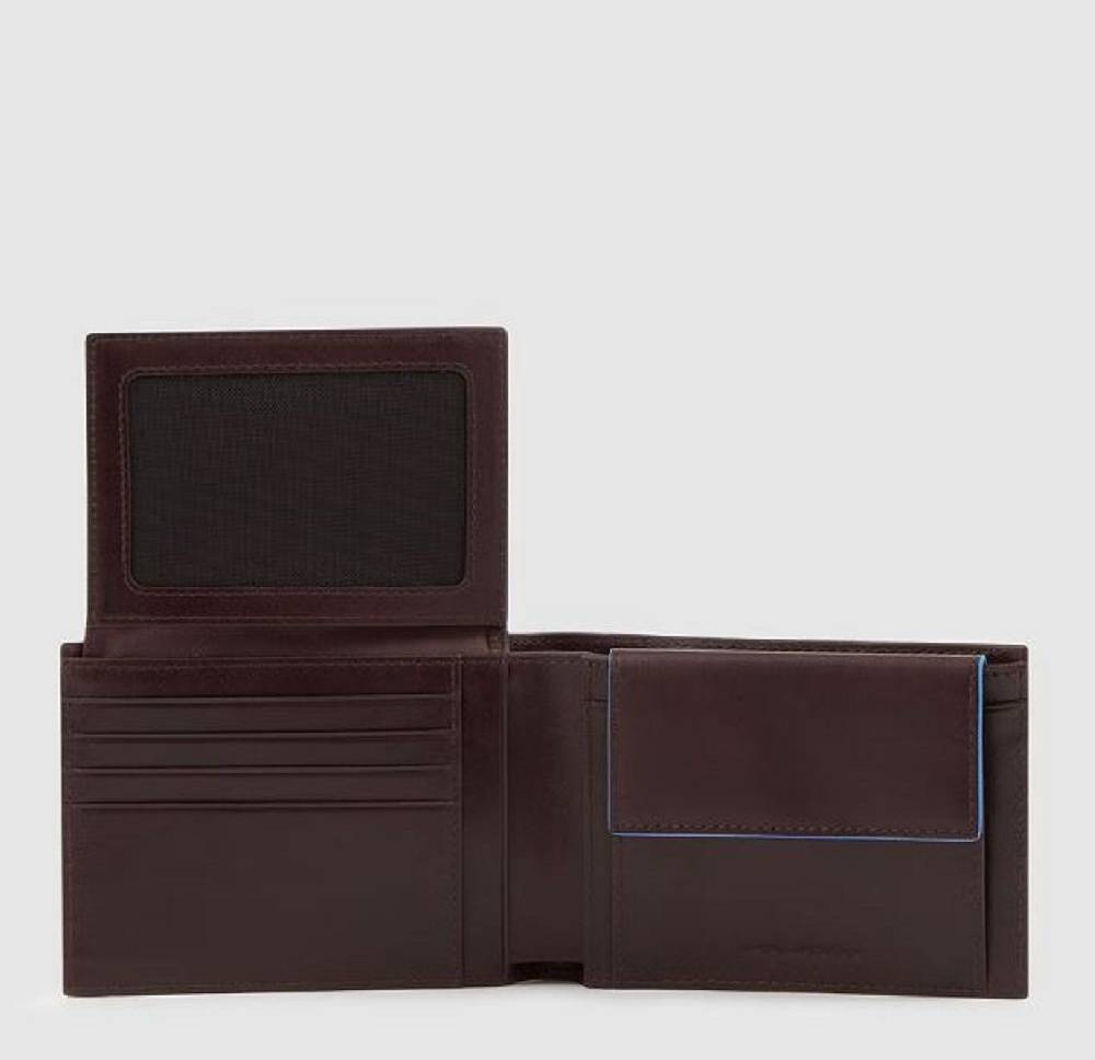 PIQUADRO  Portafoglio Piquadro Uomo in Pelle Marrone Scuro RFID Convenienza