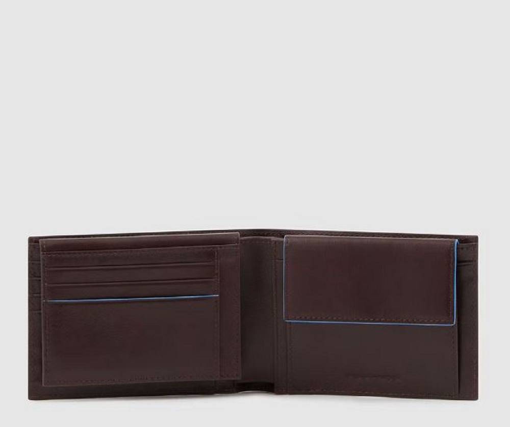 PIQUADRO  Portafoglio Piquadro Uomo in Pelle Marrone Scuro RFID Convenienza