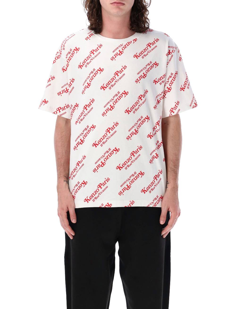 KENZO KIDS T-Shirt Oversize Uomo KENZO x Verdy con Monogramma Bianco