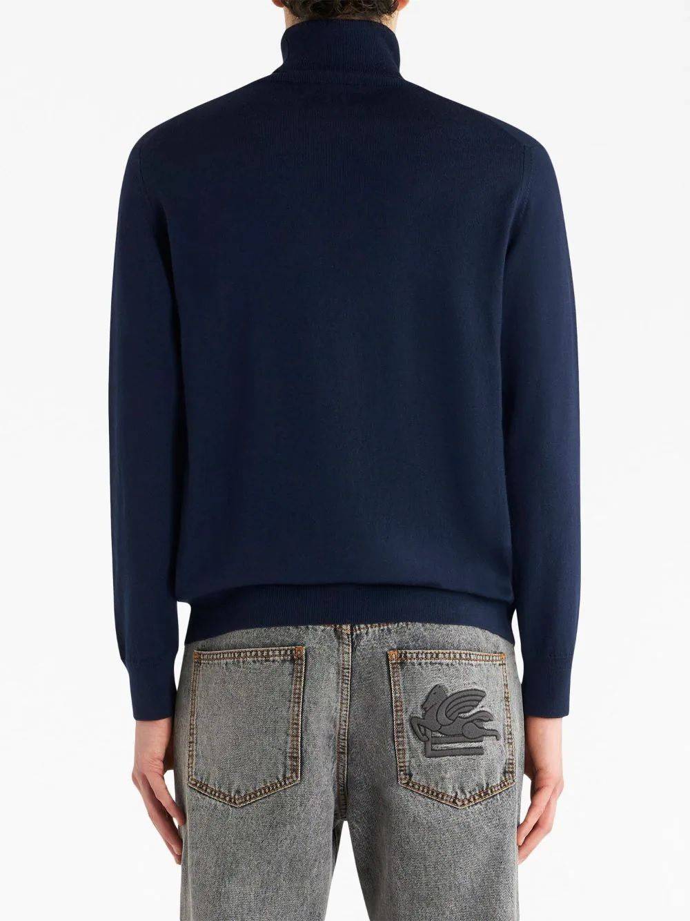 ETRO  Maglione Dolcevita Blu ETRO Uomo 100% Lana Vergine Offerta