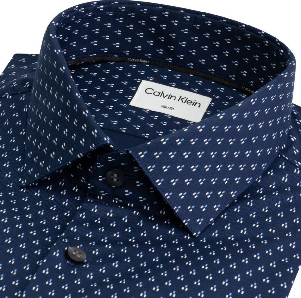 CALVIN KLEIN  Camicia Uomo Calvin Klein Blu in Cotone Outlet