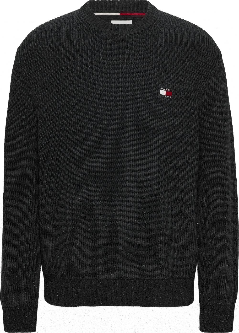 TOMMY JEANS  Felpa Uomo in Cotone Biologico Nera Tommy Jeans Offerte