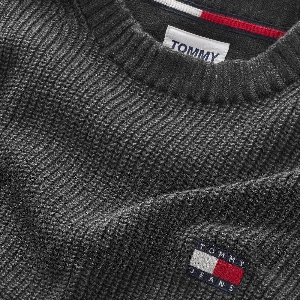 TOMMY JEANS  Felpa Uomo in Cotone Biologico Nera Tommy Jeans Offerte