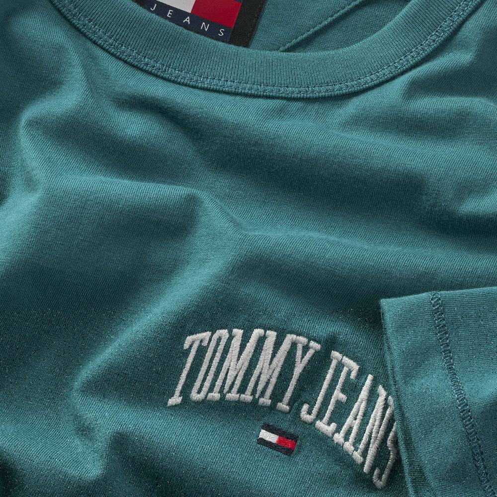 TOMMY JEANS  T-Shirt Cotone Verde Slim Fit Tommy Jeans Vendite Flash