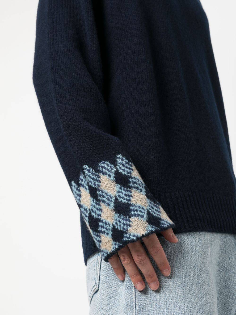 ETRO  Maglione ETRO Blu Uomo in Lana Vergine con Scollo a C In Saldo