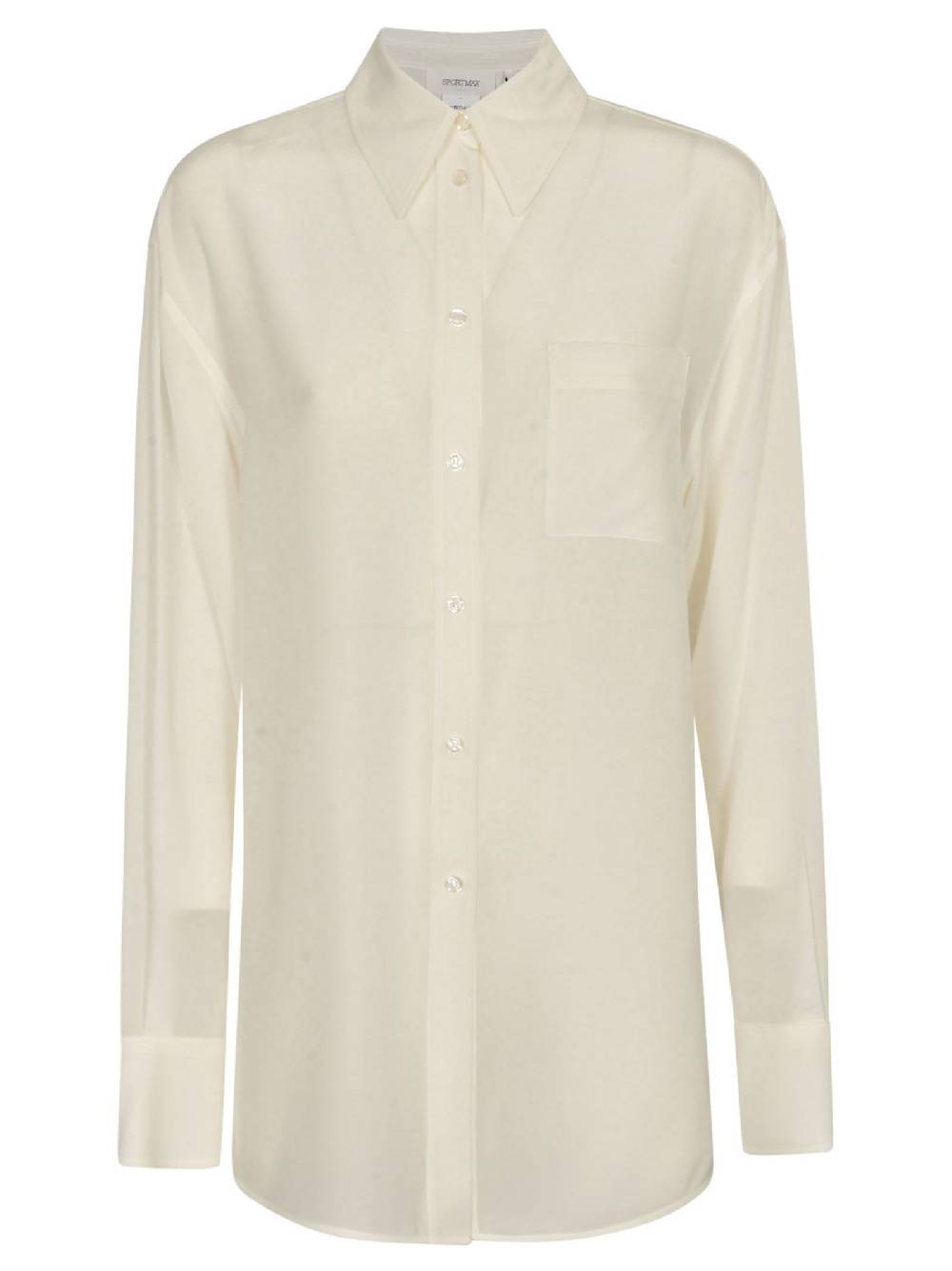 SPORTMAX Camicia di Seta Bianca SPORTMAX da Donna con Dettaglio Cristallo sul Polso