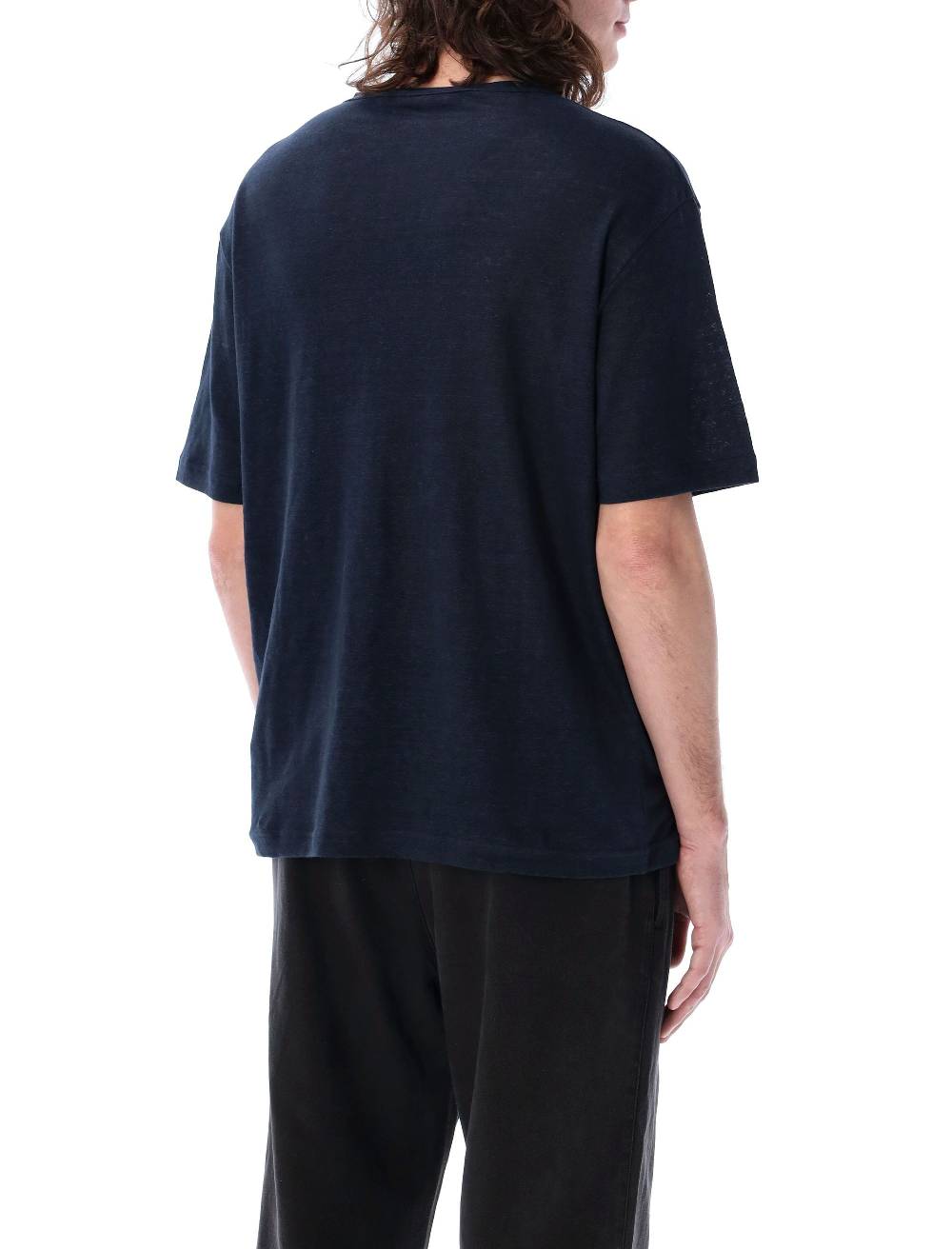 PALM ANGELS KIDS  T-Shirt Logo in Lino Nero Uomo Palm Angels Fornitura limitata