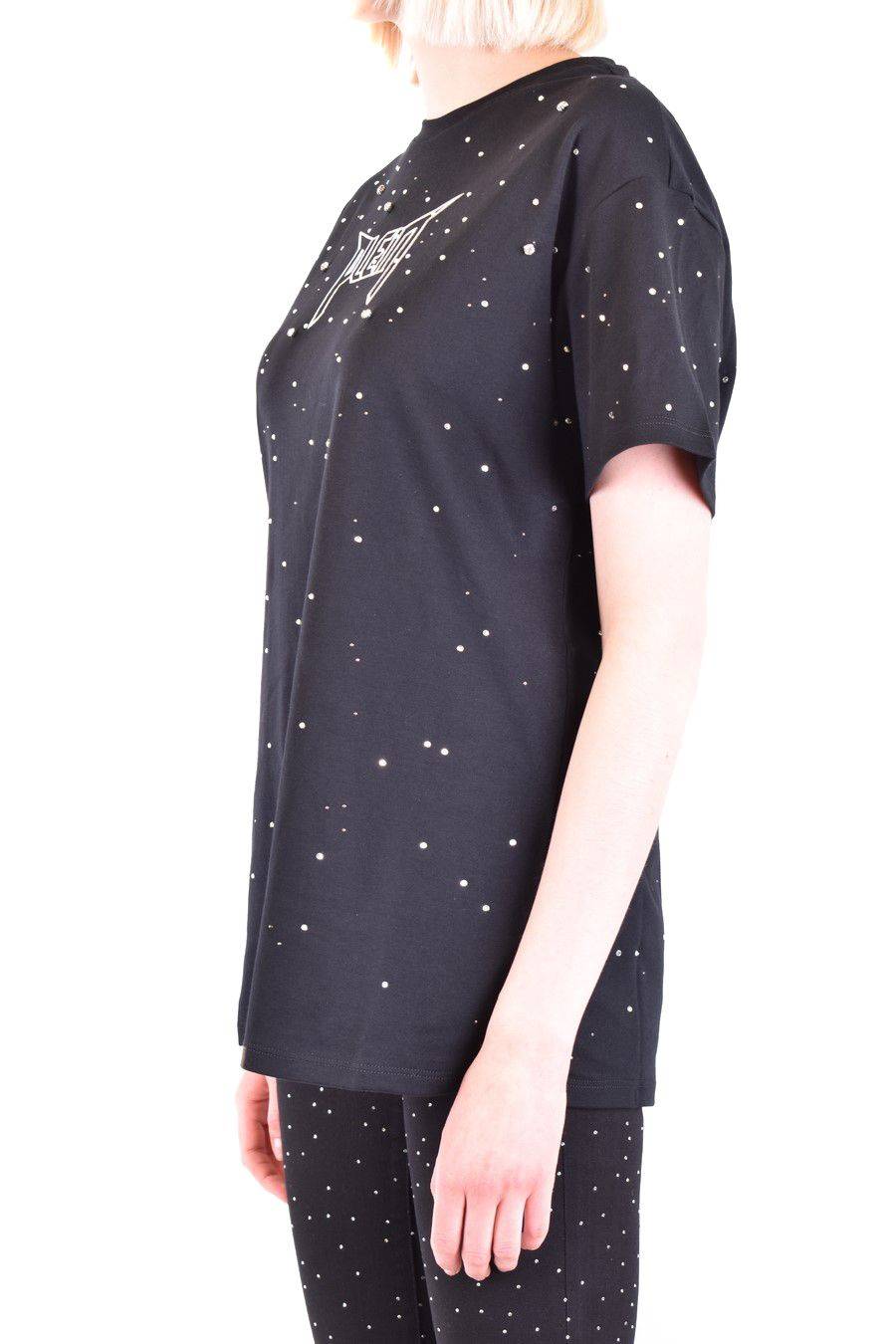 PHILIPP PLEIN  T-Shirt Nera in Cotone con Decorazioni in Vetro di Philipp Plein per Donna Vendite stagionali